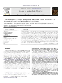 Integrating Radar and Laser-Based Remote Sensing Techniques for Monitoring Structural Deformation of Archaeological Monuments