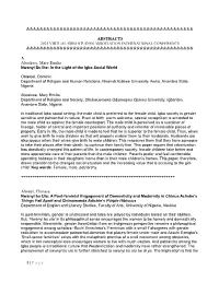 List of 2021 Abstracts