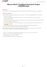 Mouse Ubiad1 Conditional Knockout Project (CRISPR/Cas9)