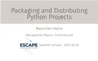 Packaging and Distributing Python Projects
