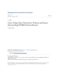 Policies and Issues Surrounding Wildlife Reintroduction Craig R