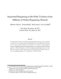 Sequential Bargaining in the Field: Evidence from Millions of Online Bargaining Threads∗