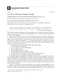 Sun Tzu and Modern Strategic Thought