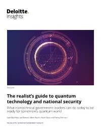 The Realist's Guide to Quantum Technology and National Security
