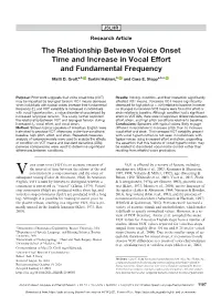 The Relationship Between Voice Onset Time and Increases