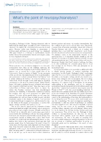 What's the Point of Neuropsychoanalysis?