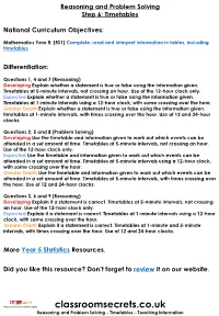 Year 5 Timetables Reasoning and Problem Solving