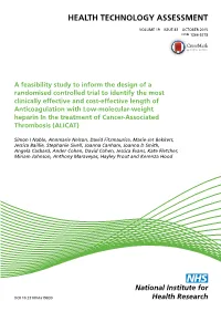 A Feasibility Study to Inform the Design of a Randomised Controlled Trial to Identify the Most Clinically Effective and Cost-Eff