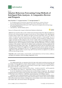 Attacker Behaviour Forecasting Using Methods of Intelligent Data Analysis: a Comparative Review and Prospects