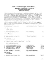 Checklist of the Echinoderms of British Columbia (April 2007) by Philip