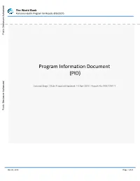 Concept Stage Program Information Document