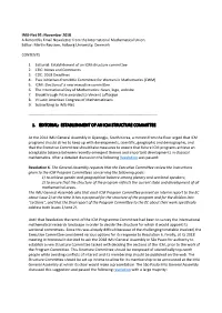 1. Editorial: Establishment of an ICM Structure Committee 2