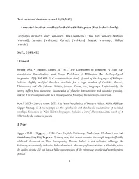Annotated Swadesh Wordlists for the West Nilotic Group (East Sudanic Family)