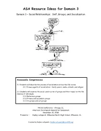 ASA Resource Ideas for Domain 3