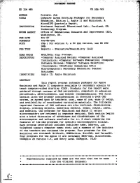 Computer Aided Drafting Packages for Secondary Education