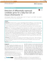 Detection of Differentially Expressed Candidate Genes for a Fatty Liver QTL