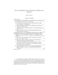 Executive Orders and the Struggle for Workplace Equality