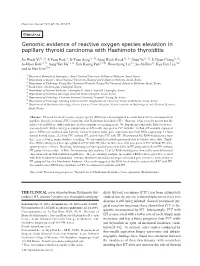 Genomic Evidence of Reactive Oxygen Species Elevation in Papillary Thyroid Carcinoma with Hashimoto Thyroiditis