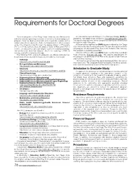 Requirements for Doctoral Degrees