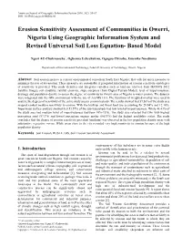 Soil Erosion, RUSLE, GIS, Soil Erosion Sensitivity Assessment