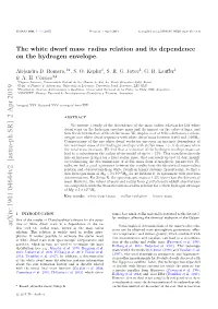 The White Dwarf Mass–Radius Relation and Its Dependence on The