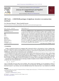 A MATLAB Package of Algebraic Iterative Reconstruction Methods