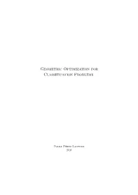 Geometric Optimization for Classification Problems