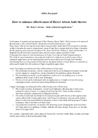 How to Enhance Effectiveness of Direct Attack Judo Throws