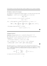 In This Handout, We Discuss Orthogonal Maps and Their Significance from A