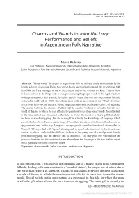 Performance and Beliefs in Argentinean Folk Narrative