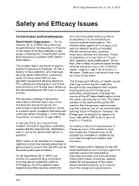 Safety and Efficacy Issues