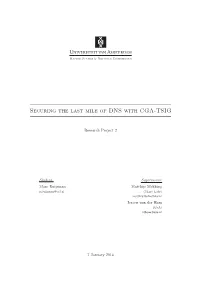 Securing the Last Mile of DNS with CGA-TSIG