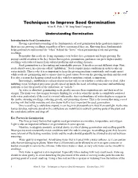 Techniques to Improve Seed Germination Allen R