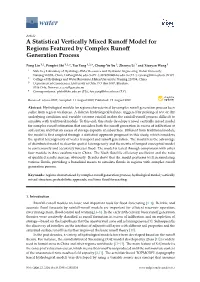 A Statistical Vertically Mixed Runoff Model for Regions Featured