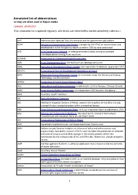 Abbreviations As They Are Often Used in Nepali Media Updated: 28/08/2021 (This Annotated List Is Updated Regularly