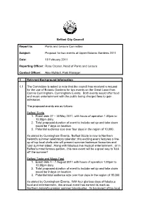 Botanic Events Report