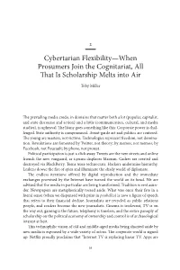 Cybertarian Flexibility—When Prosumers Join the Cognitariat, All That Is Scholarship Melts Into Air
