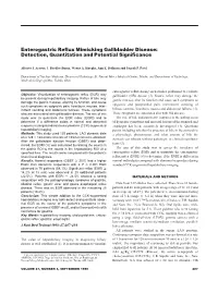 Enterogastric Reflux Mimicking Gallbladder Disease: Detection, Quantitation and Potential Significance