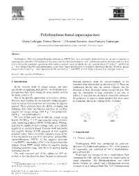 Polythiophene-Based Supercapacitors