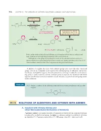 19.11 Reactions of Aldehydes and Ketones with Amines