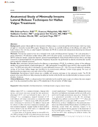 Anatomical Study of Minimally Invasive Lateral Release