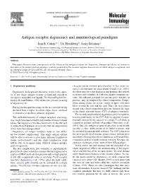 Antigen-Receptor Degeneracy and Immunological Paradigms Irun R