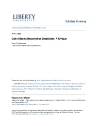 Dale Allison's Resurrection Skepticism