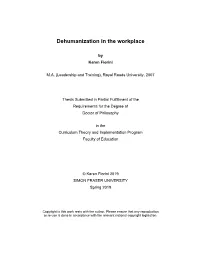 Dehumanization in the Workplace