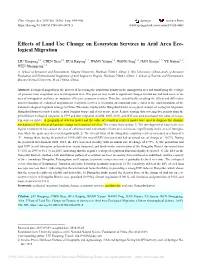 Effects of Land Use Change on Ecosystem Services in Arid Area Eco- Logical Migration