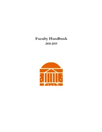 Faculty Handbook 2018-2019
