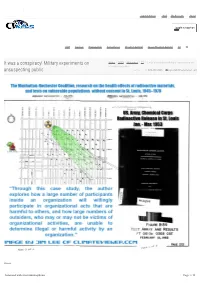 It Was a Conspiracy! Military Experiments on Unsuspecting Public Unsuspecting Public Call Us � +1.803.450.4305  Report@Climateviewer.Com