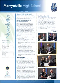 Newsletter Functions Including: • Involving the School Community in the in This Issue Governance of the School
