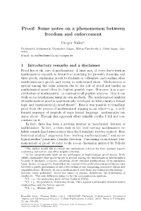 Proof: Some Notes on a Phenomenon Between Freedom and Enforcement
