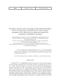 Systematics, Bionomics and Zoogeography of High Andean